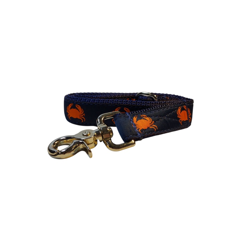 1 x 6ft Ribbon Dog Leash  Crabby on Navy
