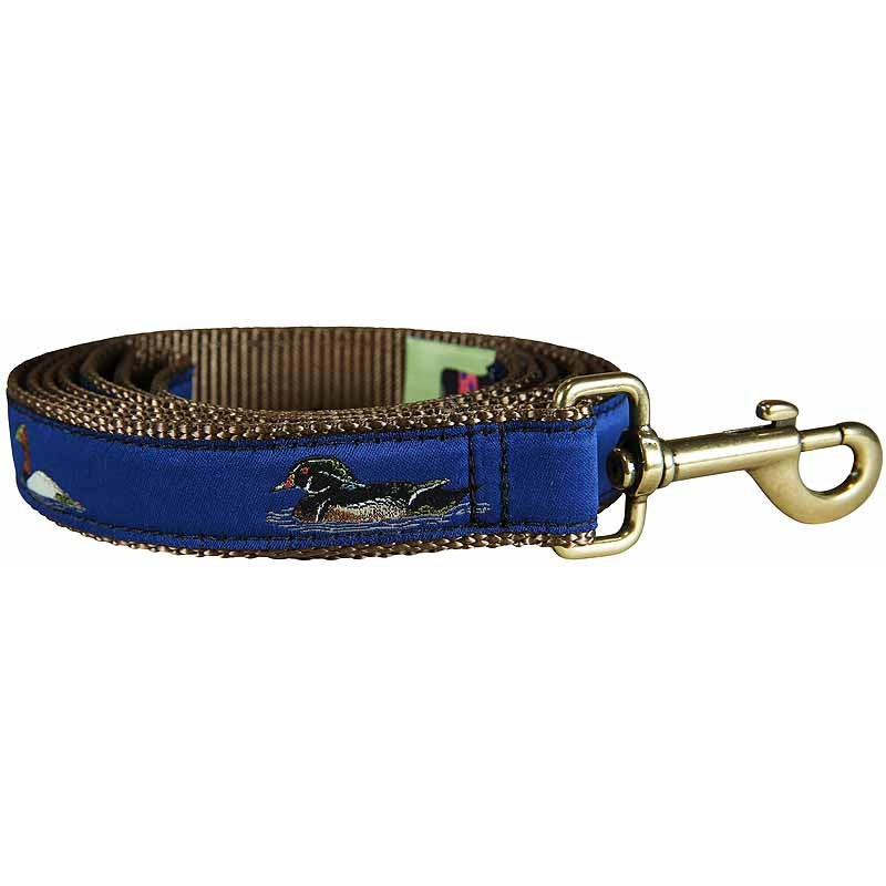 1 x 6ft Ribbon Dog Leash  Ducks on Navy Blue