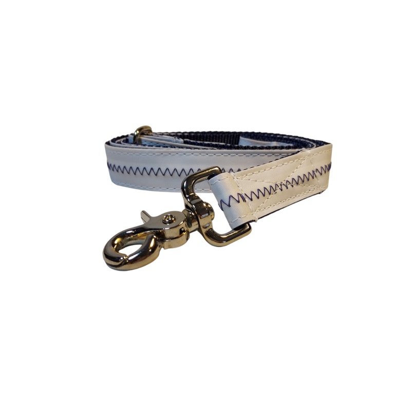 1 x 6ft Sailcloth Dog Leash  White with Blue Stitching