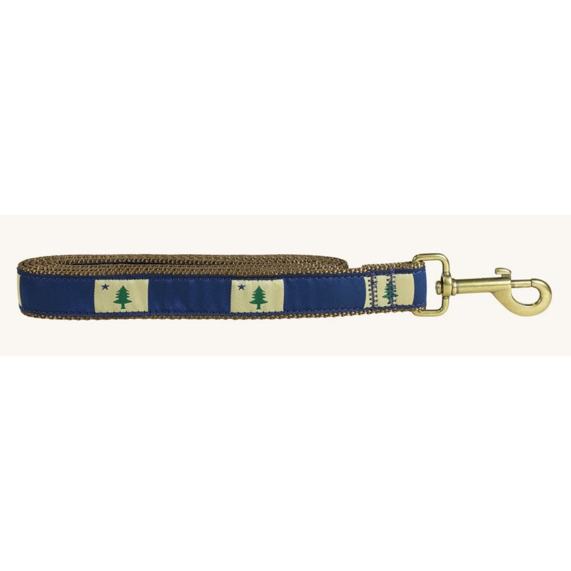 5/8 x 6ft Ribbon Dog Leash  1820/1901 Maine Flag