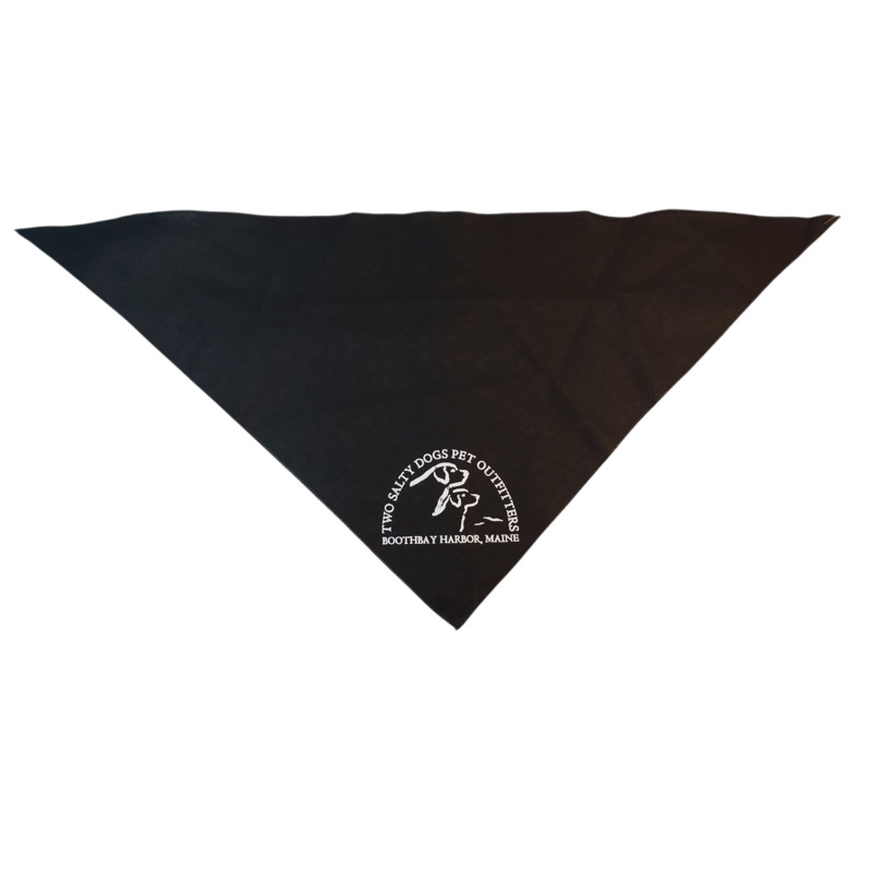 Dog Bandana – Two Salty Dogs Logo Black Small