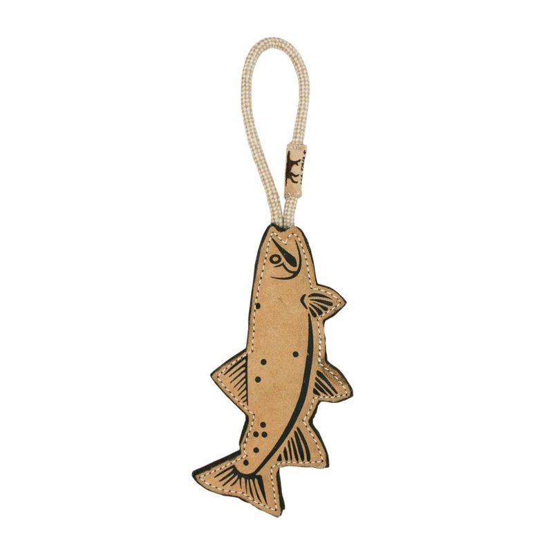Tall Tails Leather & Wool Trout Dog Toy 16 in