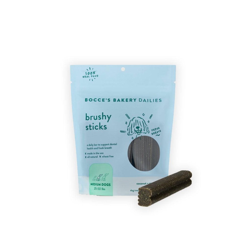 Bocce’s Bakery Brushy Dental Sticks for Medium Dogs 13 oz