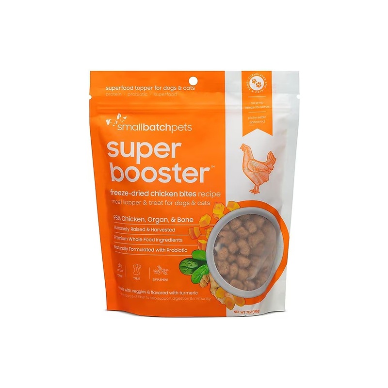Small Batch Chicken Small Bites Freeze Dried Super Booster Topper for Pets 7 oz