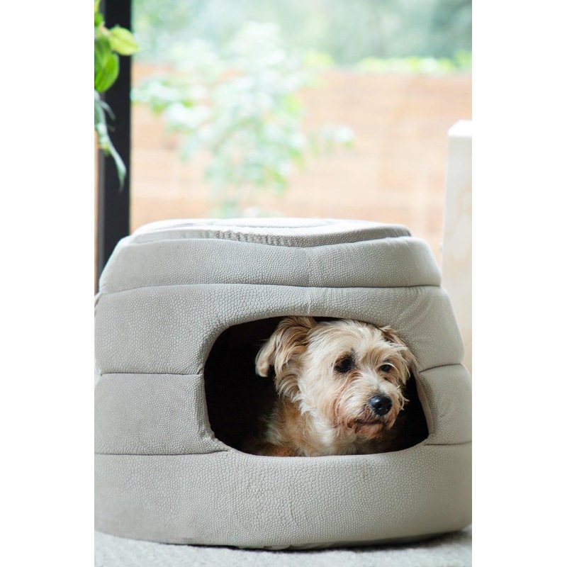 Best Friends 2-in-1 Honeycomb Hut Cuddler Gray Cat Cave Small 15 x 15 inches