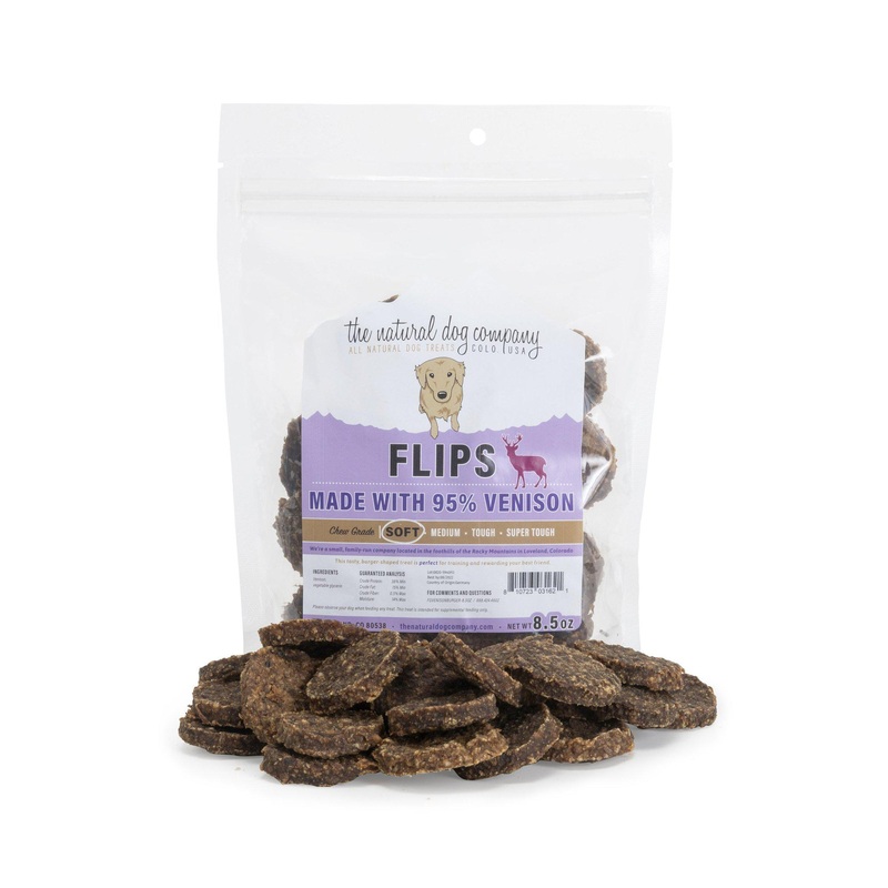Tuesday’s Natural Dog Co. Venison Flips Dog Treats 8.5 oz