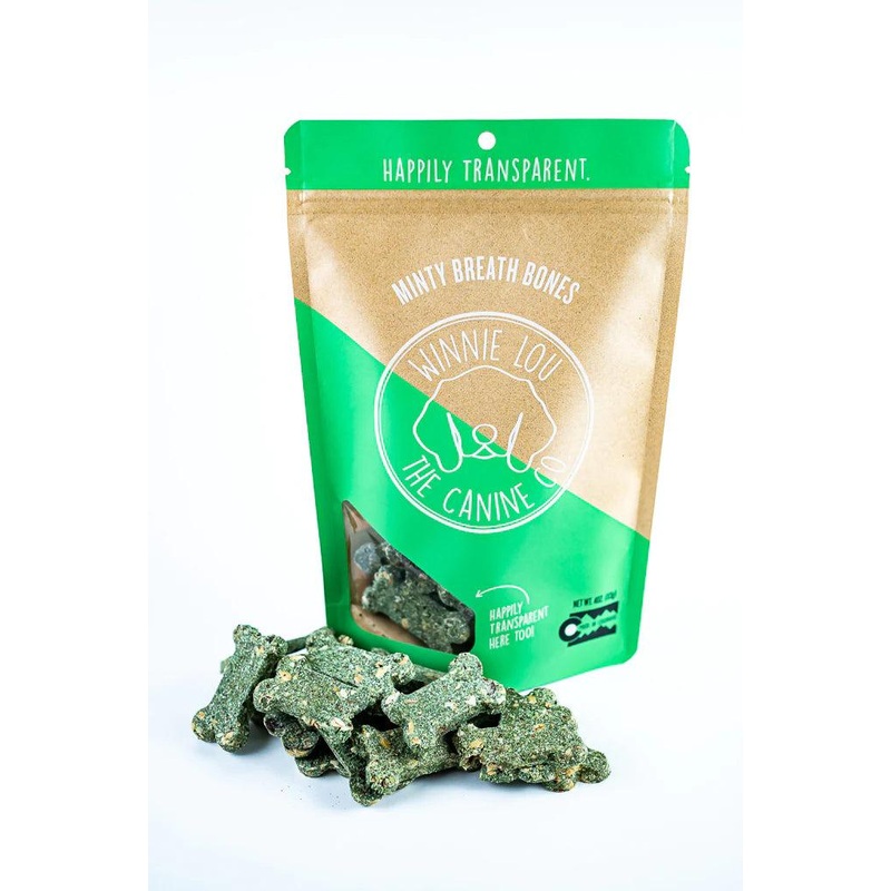 Winnie Lou Minty Breath Bone Dog Treats 4 oz