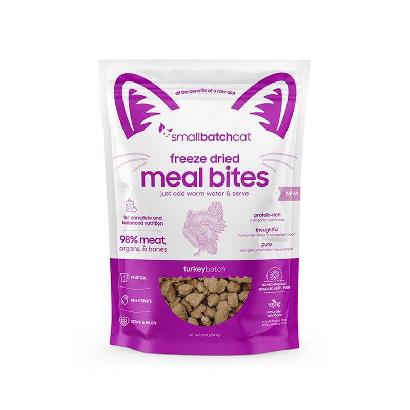 Small Batch Turkey Bites Freeze Dried Cat Food 10 oz