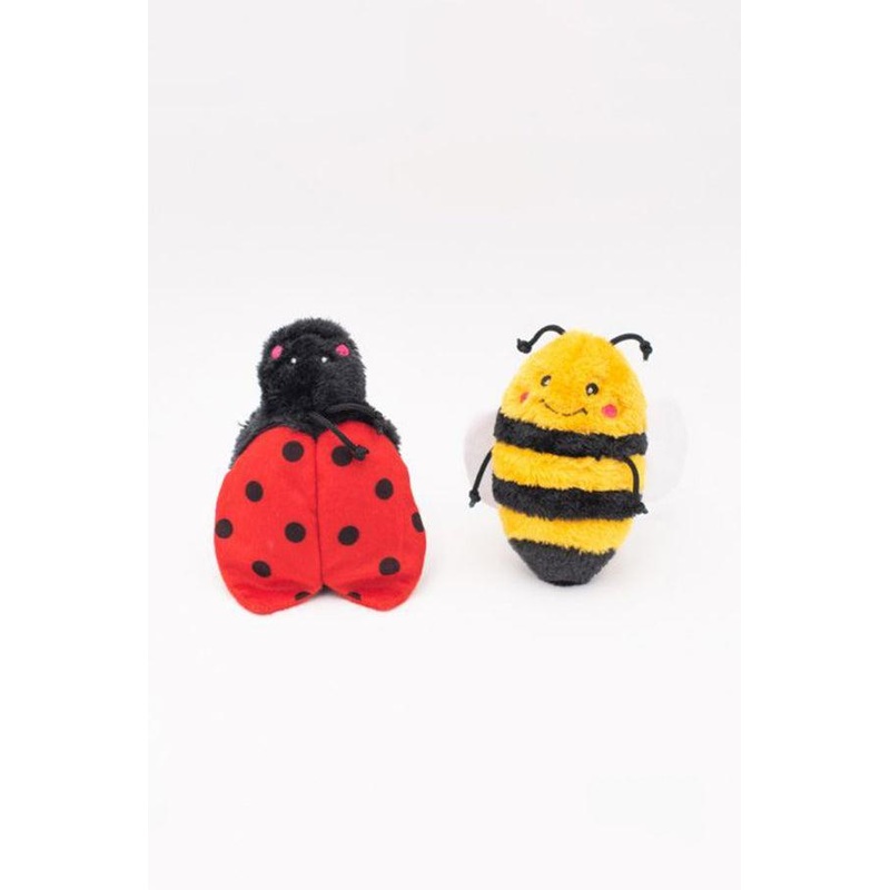 Zippy Paws Crinkle 2-Pack Bee and Ladybug Dog Toys