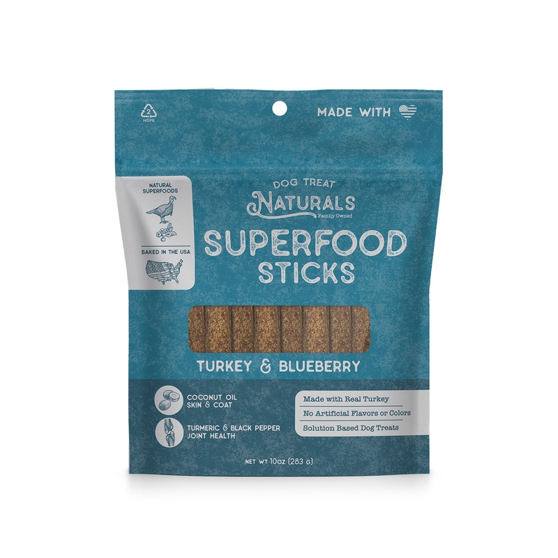 Dog Treat Naturals Turkey and Blueberry Sticks Dog Treats 10 oz