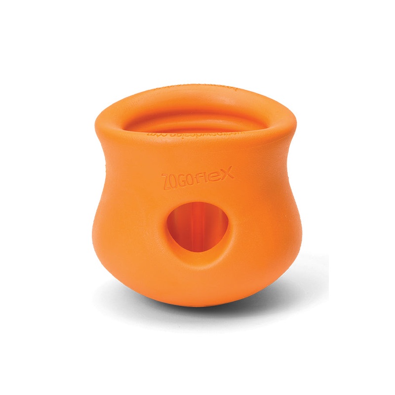 West Paw Zogoflex Toppl Tangerine Dog Toy Large 4 in