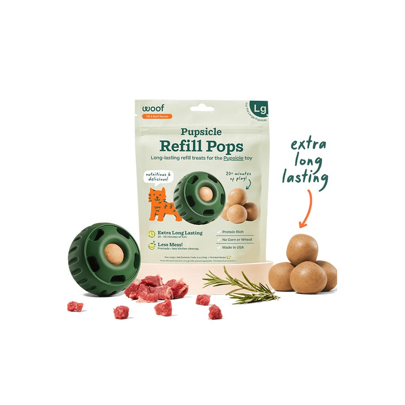 Woof Pupsicle Beef and Peanut Butter Refill Pops Small
