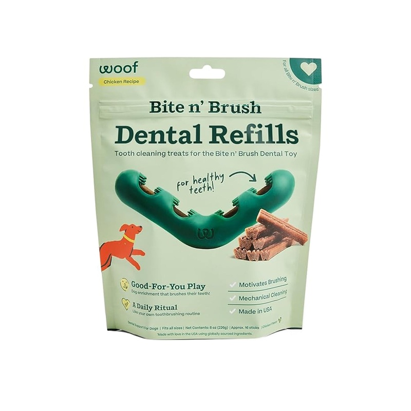 Woof Bite n’ Brush Dog Dental Chew Refills Small/Large