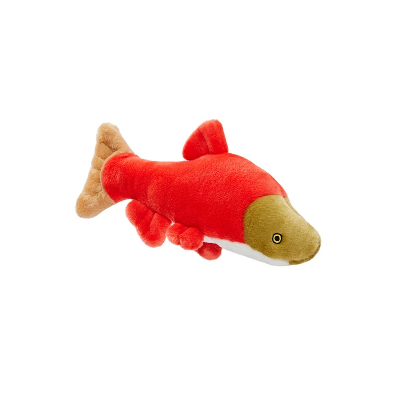 Fluff and Tuff Cedar Salmon Plush Dog Toy