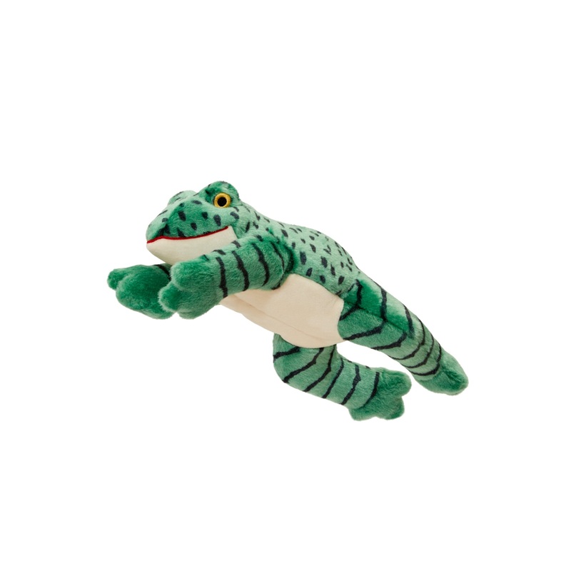 Fluff and Tuff Oliver Green Frog Plush Dog Toy