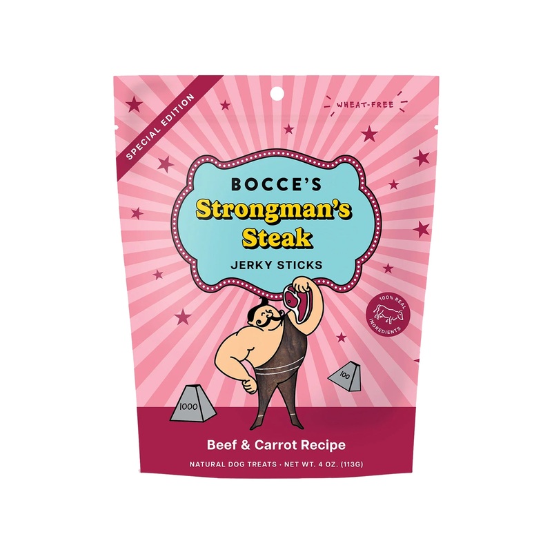 Bocce’s Circus Strongman’s Steak Jerky Dog Treats 4 oz