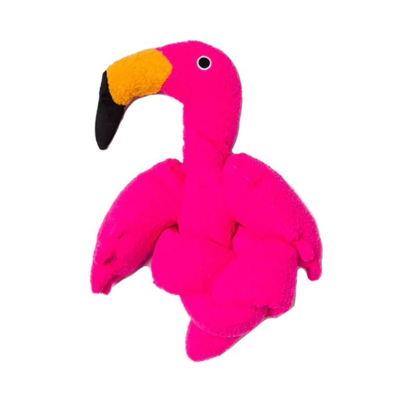Fabdog Twisty Flamingo Plush Dog Toy Large