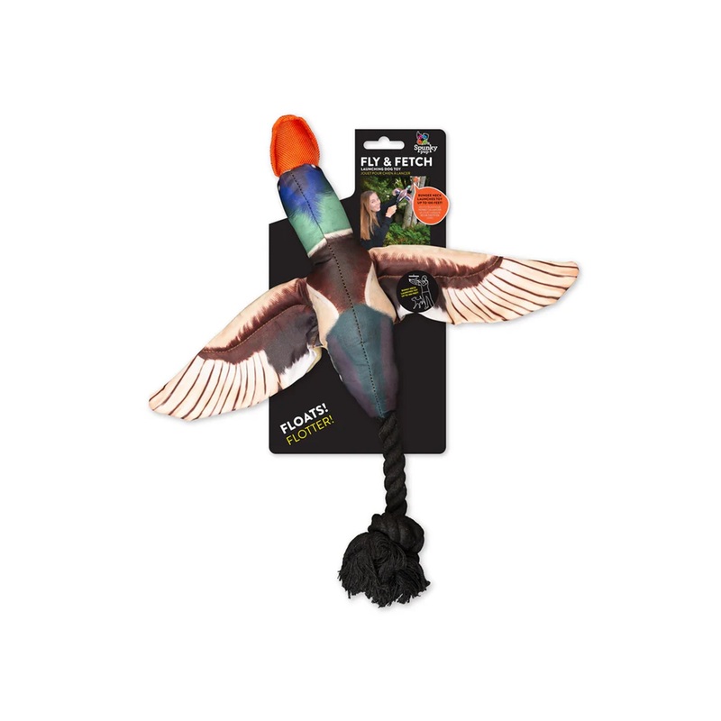 Spunky Pup Duck Launching Fly and Fetch Rope Toy