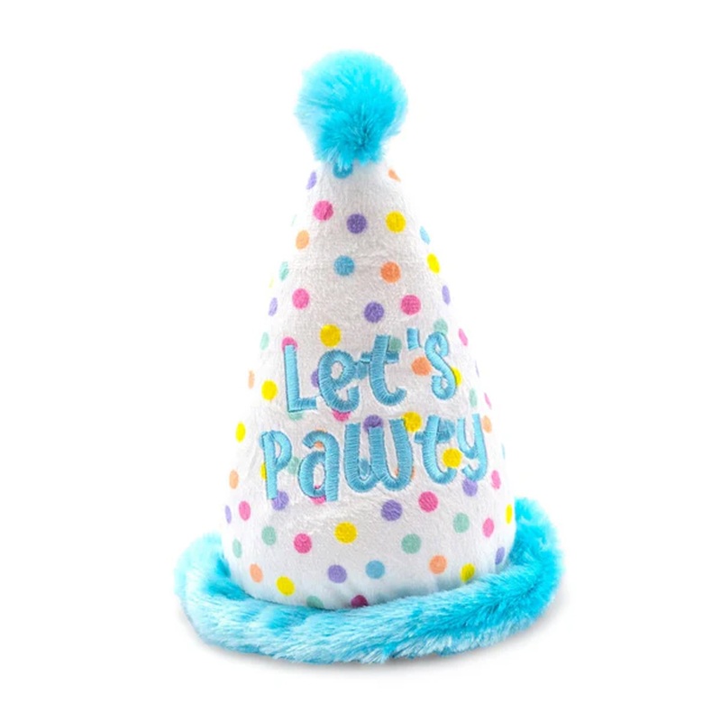 ThoozyPet Birthday Hat Plush Dog Toy Pink