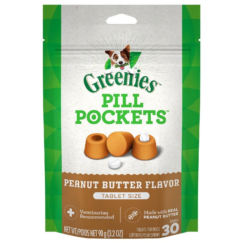 Greenies Pill Pockets Canine Peanut Butter Flavor Dog Treats tablet sized – 30 treats