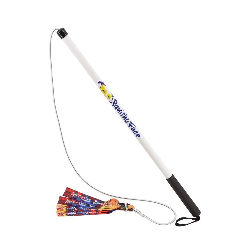 Squishy Face Rainbow Flirt Pole V2 with Squeaker Junior