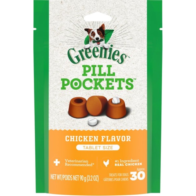 Greenies Pill Pockets Canine Chicken Flavor Dog Treats tablet sized – 30 treats