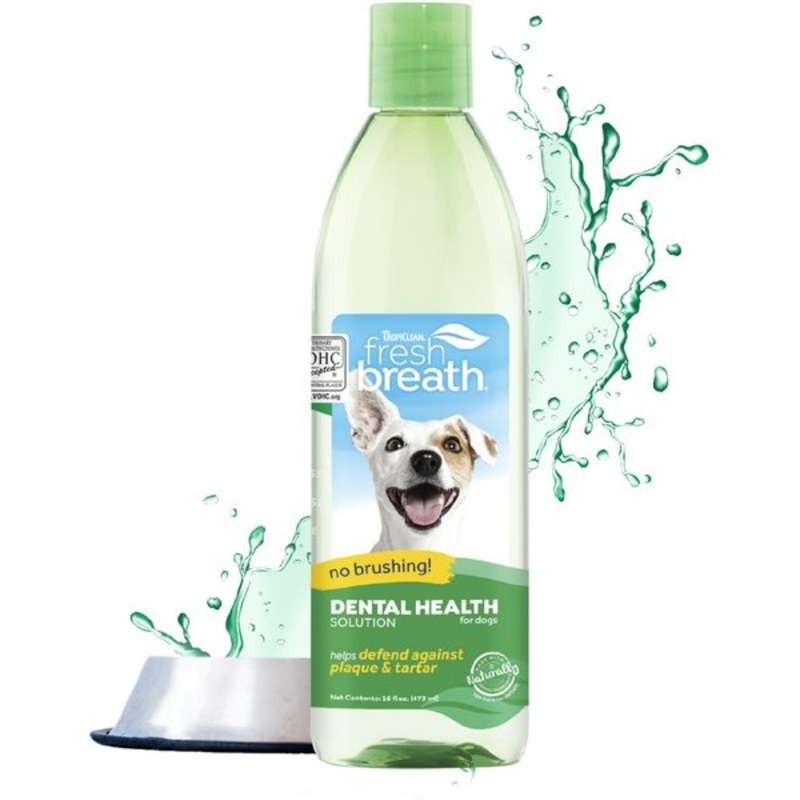 TropiClean Fresh Breath Dental Health Solution Water Additive for Dogs 16 oz