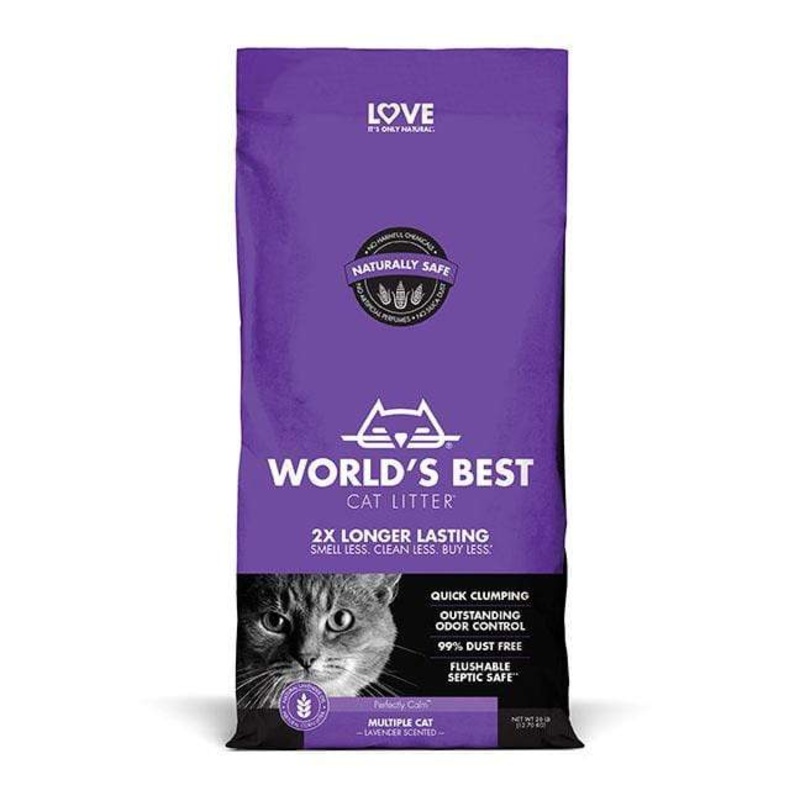 Worlds Best Cat Litter Lavender Scented Multiple Cat Clumping Formula Cat Litter 8 lb