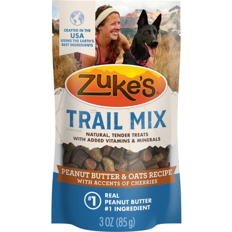 Zuke’s Trail Mix Natural Peanut Butter & Oats Recipe Soft & Chewy Dog Treats 3 oz