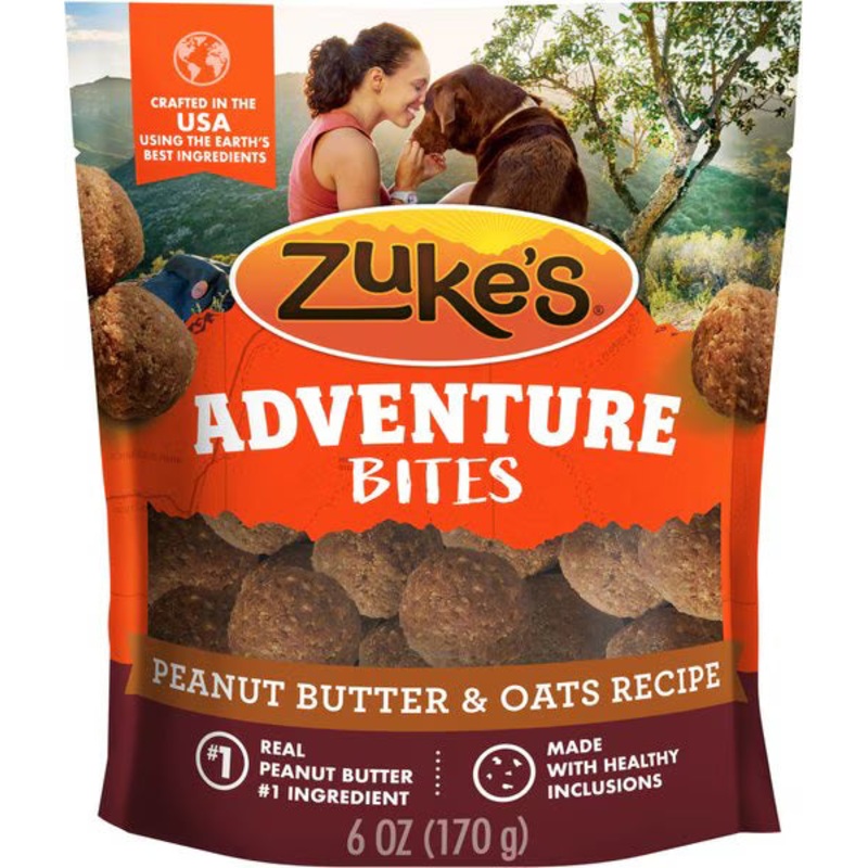 Zuke’s Adventure Bites Peanut Butter & Oats Recipe Soft & Chewy Dog Treats 6 oz