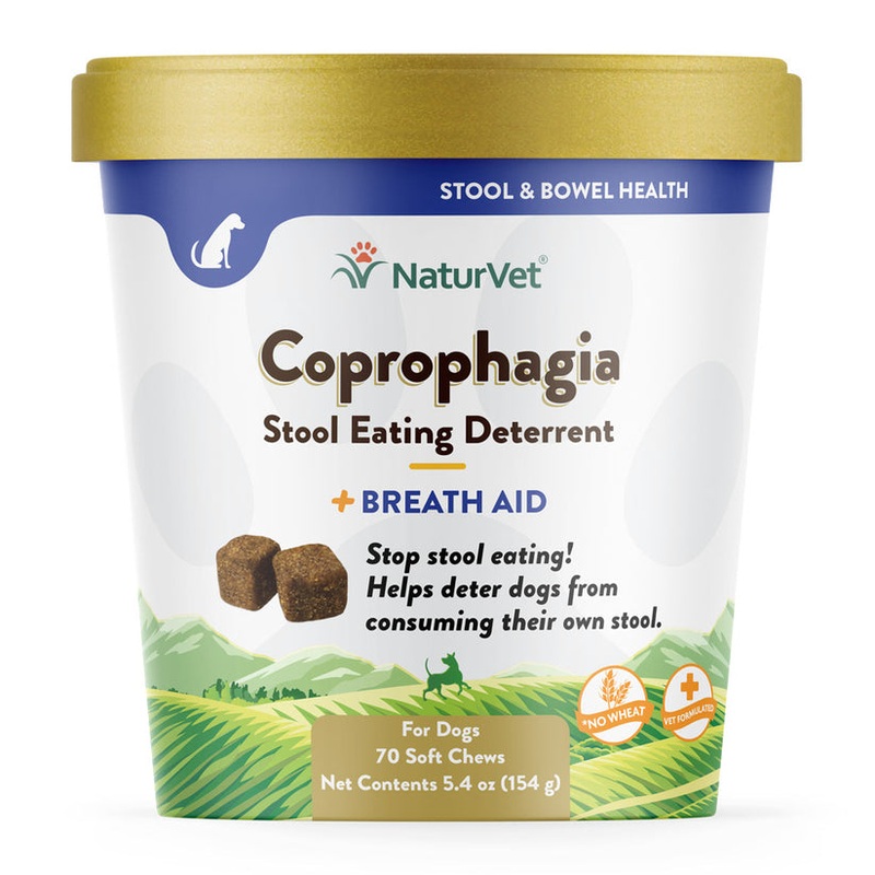 NaturVet Coprophagia Stool Eating Deterrent Plus Breath Aid Soft Chew for Dogs 70 count
