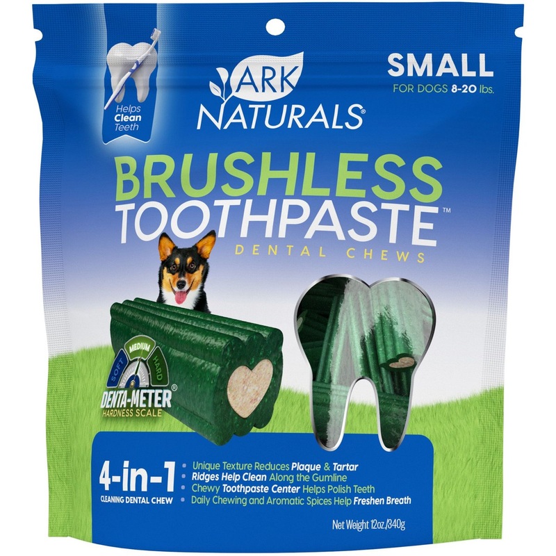 Ark Naturals Brushless Toothpaste Dental Chews for Small Dogs 12 oz small/medium
