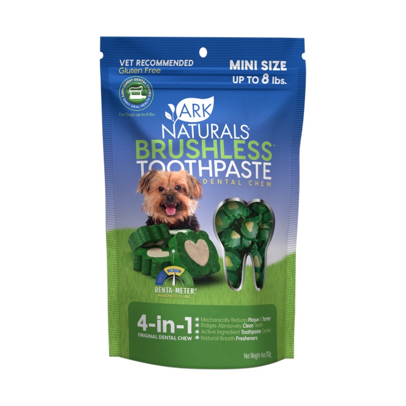 Ark Naturals Brushless Toothpaste Mini Dental Chews for Dogs 4 oz mini