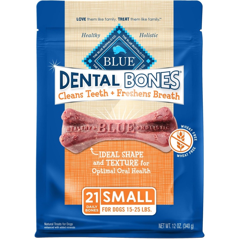 Blue Buffalo Dental Bones All Natural Rawhide-Free Small Sized Dental Dog Treats 12 oz small