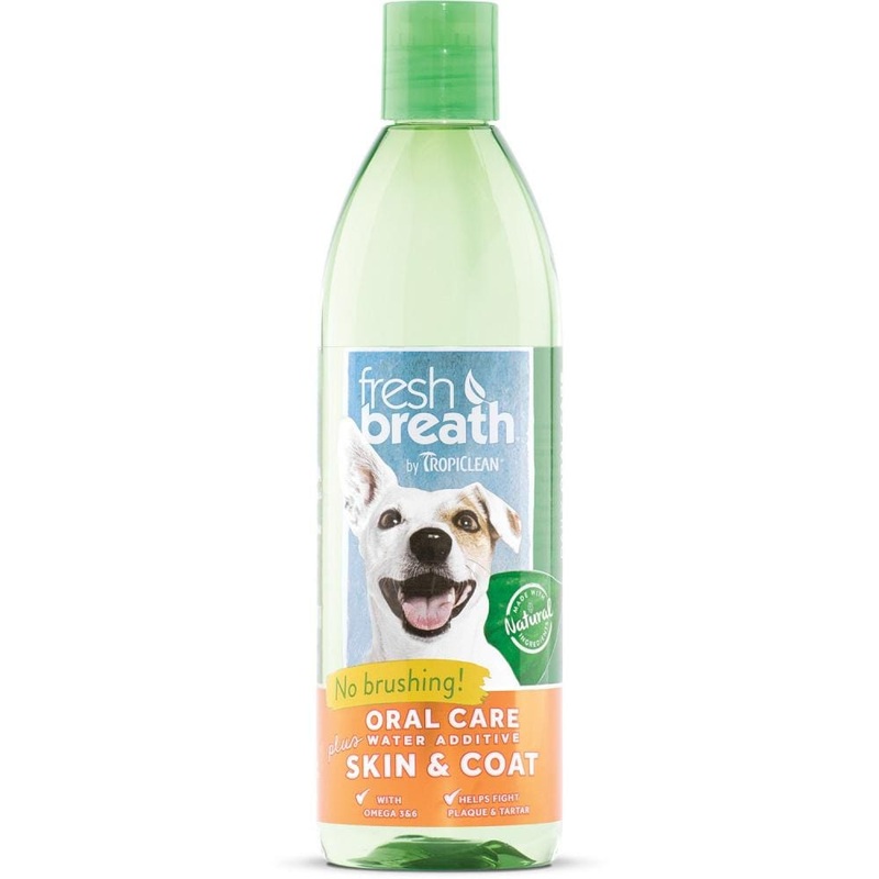 Tropiclean Fresh Breath Water Additive Plus Skin & Coat for Dogs and Cats 16 oz