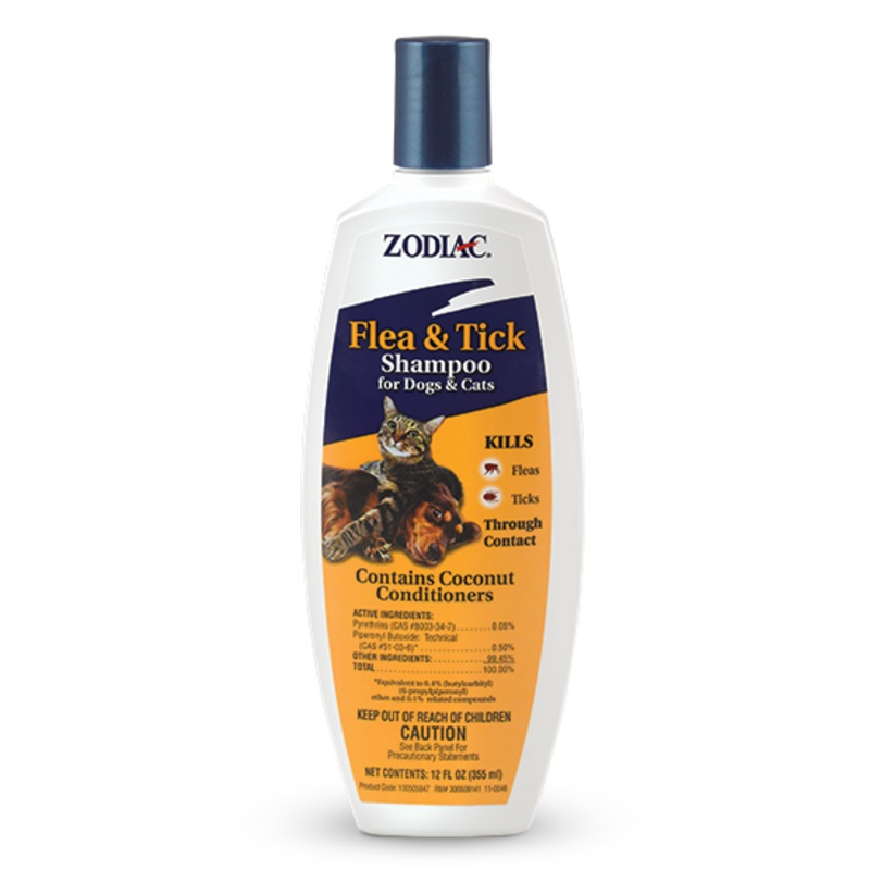 ZODIAC FLEA & TICK SHAMPOO FOR DOGS & CATS 12 oz.