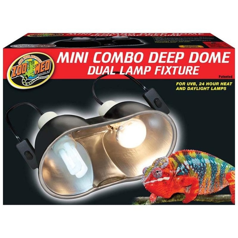 Zoo Med Mini Combo Deep Dome Lamp Fixture 5.5 INX2-100 WT