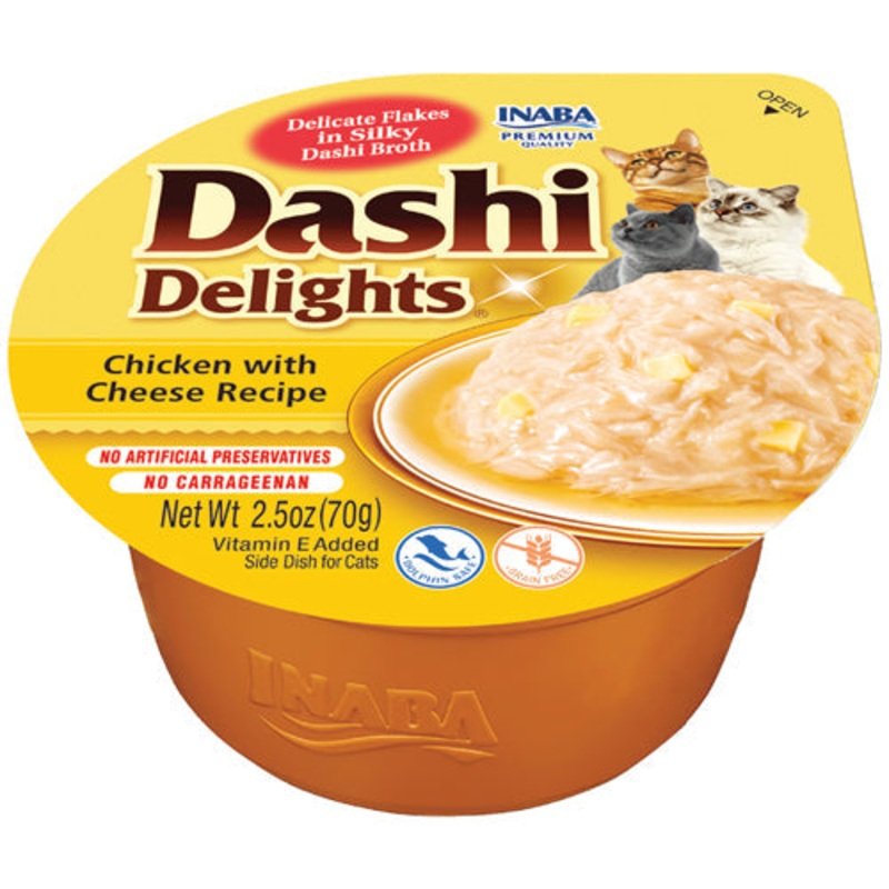 Inaba Dashi Delights Chicken with Cheese Recipe Cat Treats 2.5 oz
